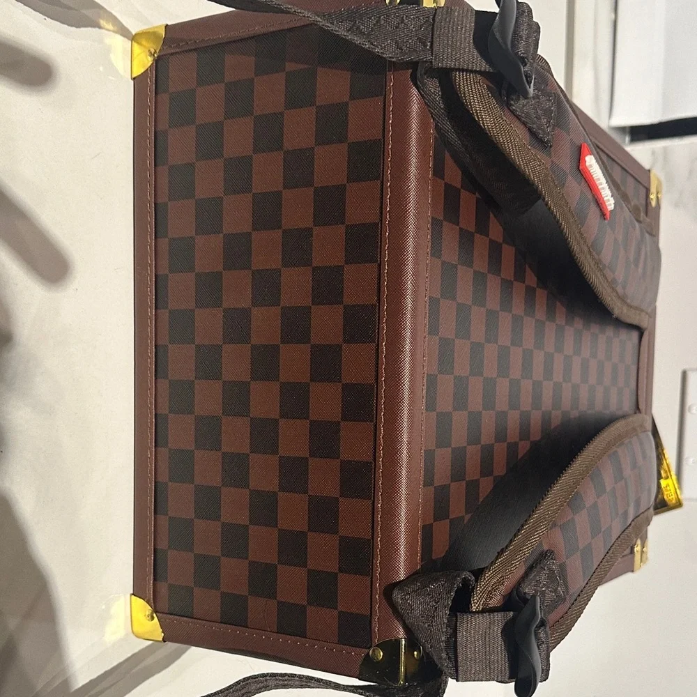 Sprayground Brown Checkered Chataraunga Bag